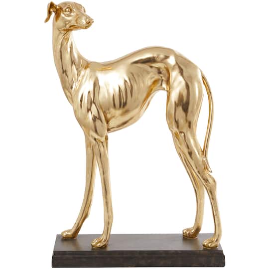 25" Gold Greyhound Dog Sculpture
